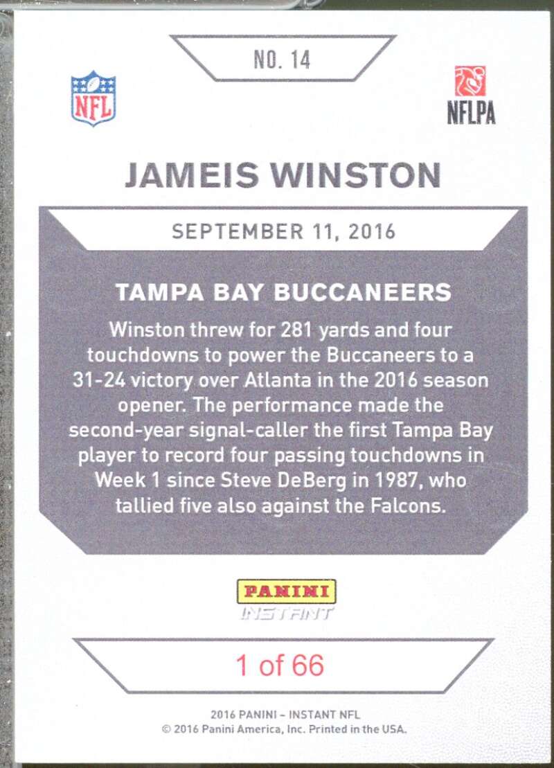 Jameis Winston Card 2016 Panini Instant #14  Image 2