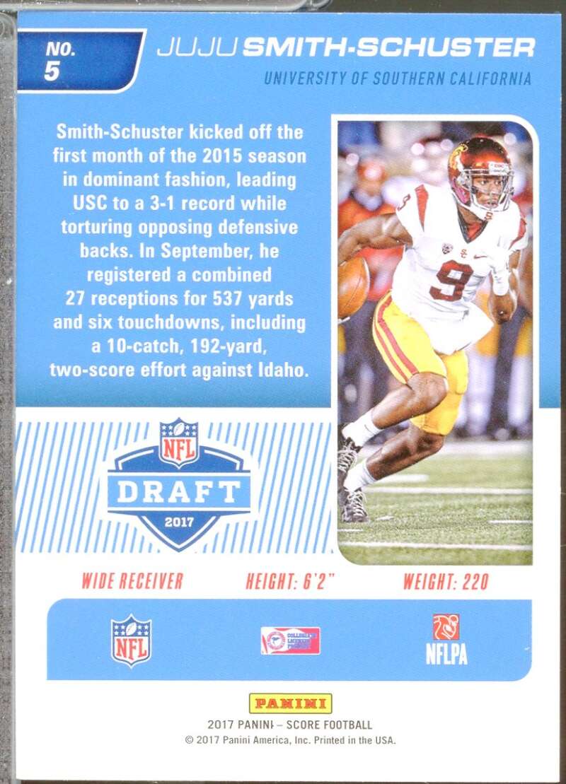 JuJu Smith-Schuster Rookie Card 2017 Score NFL Draft #5  Image 2