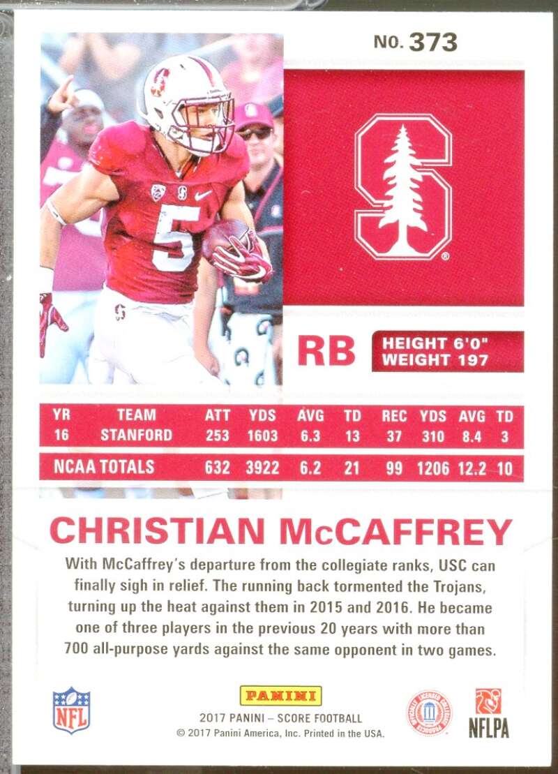 Christian McCaffrey Rookie Card 2017 Score #373  Image 2