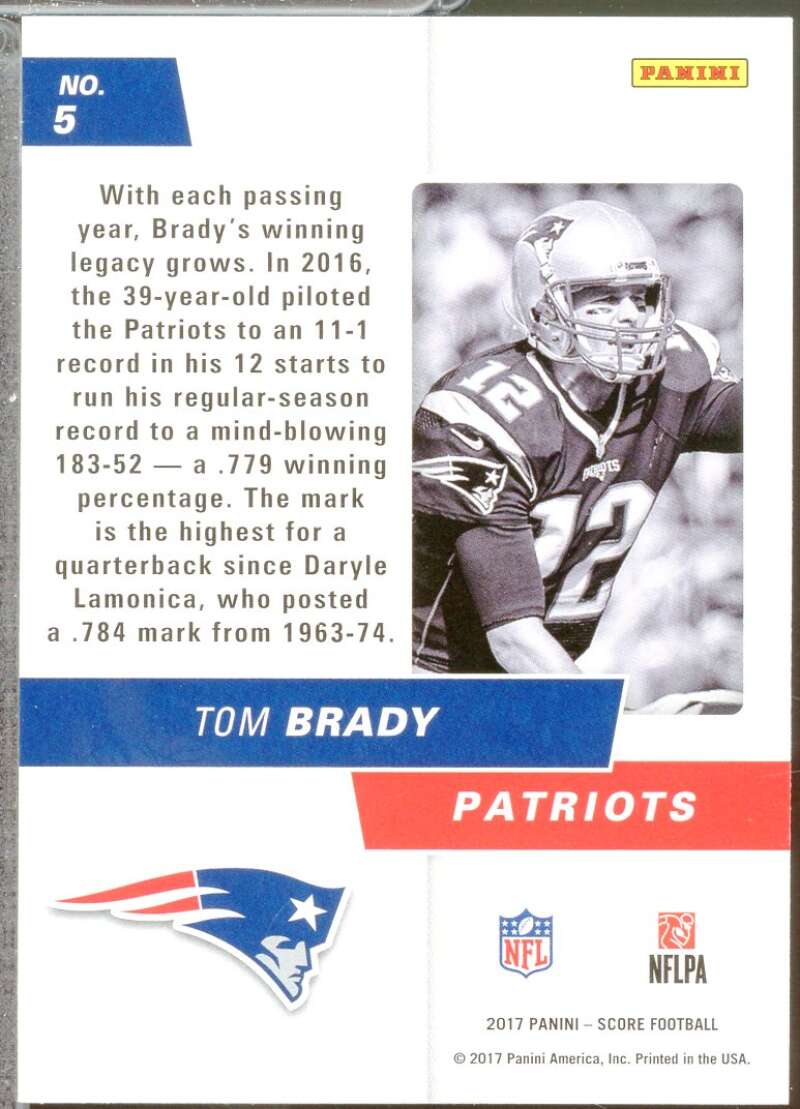 Tom Brady Card 2017 Score Signal Callers #5  Image 2
