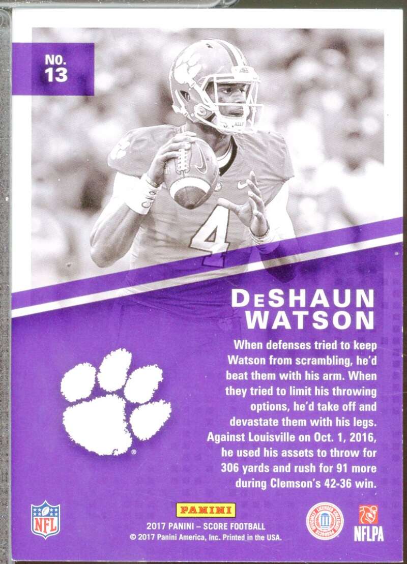 Deshaun Watson Rookie Card 2017 Score Hype #13  Image 2