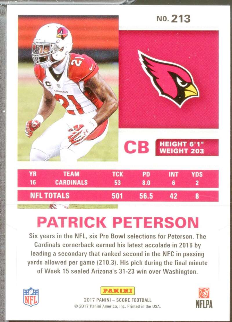 Patrick Peterson Card 2017 Score First Down (9/10) #213  Image 2