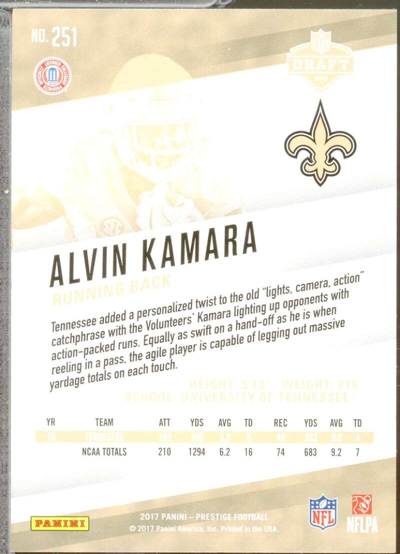 Alvin Kamara Rookie Card 2017 Prestige Xtra Points Red #251  Image 2