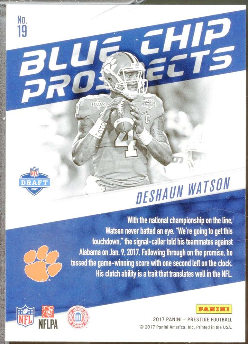 Deshaun Watson Rookie Card 2017 Prestige Blue Chip Prospects #19  Image 2