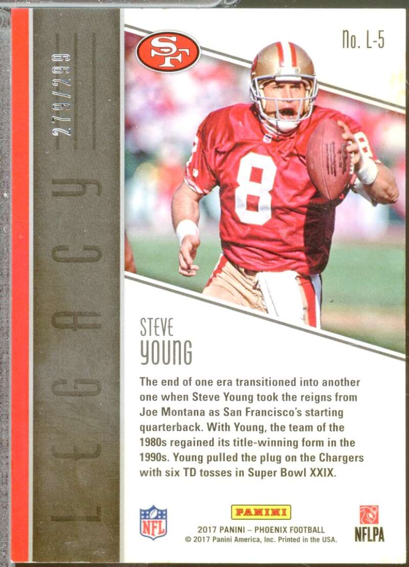 Steve Young Card 2017 Panini Phoenix Legacy Red #5  Image 2