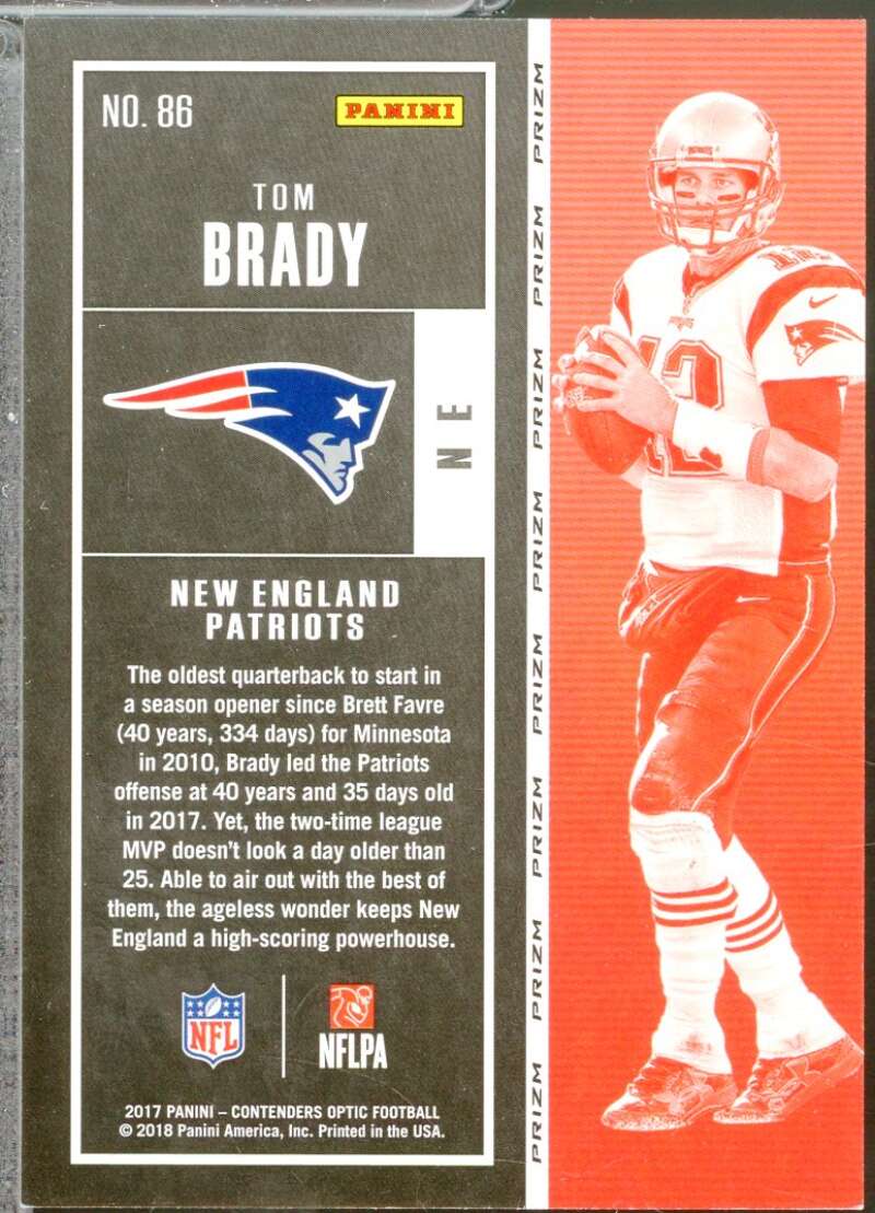 Tom Brady Card 2017 Panini Contenders Optic #86  Image 2