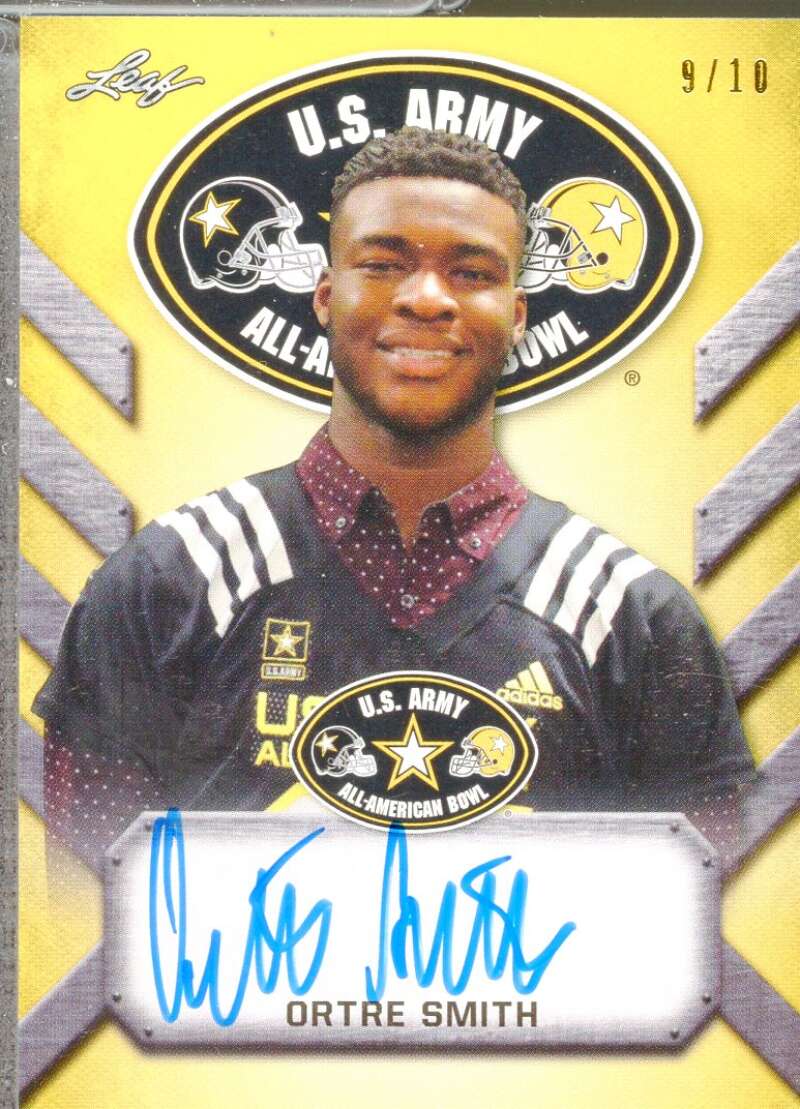 OrTre Smith 2017 Leaf Army All-American Bowl Tour Autographs Yellow #ATAOS1  Image 1