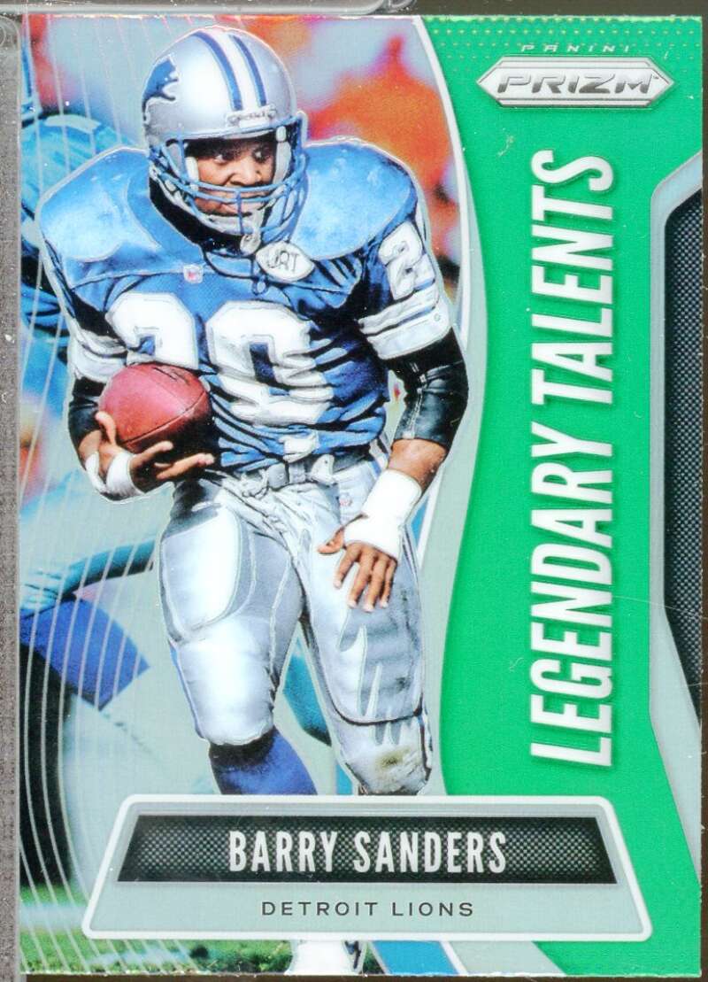 Barry Sanders Card 2019 Panini Prizm Legendary Talents Prizms Green #3  Image 1