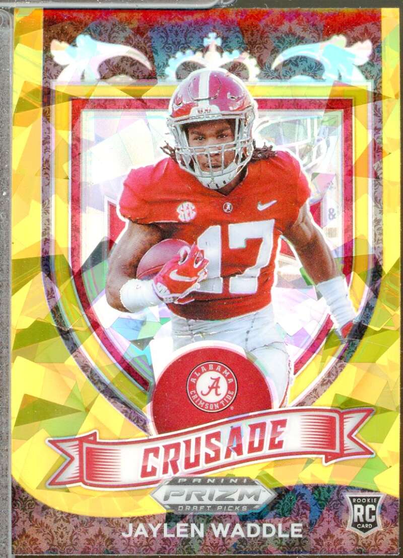 Jaylen Waddle Rookie Card 2021 Panini Prizm Draft Picks Prizms Gold Ice #169  Image 1