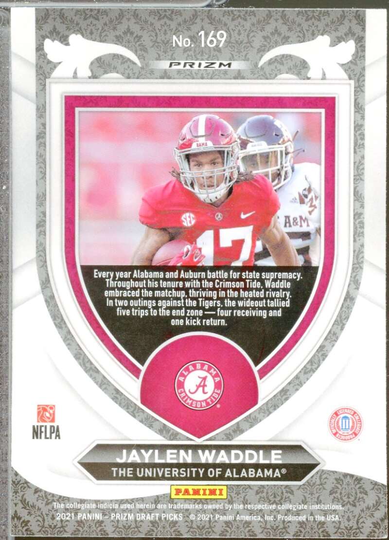 Jaylen Waddle Rookie Card 2021 Panini Prizm Draft Picks Prizms Gold Ice #169  Image 2