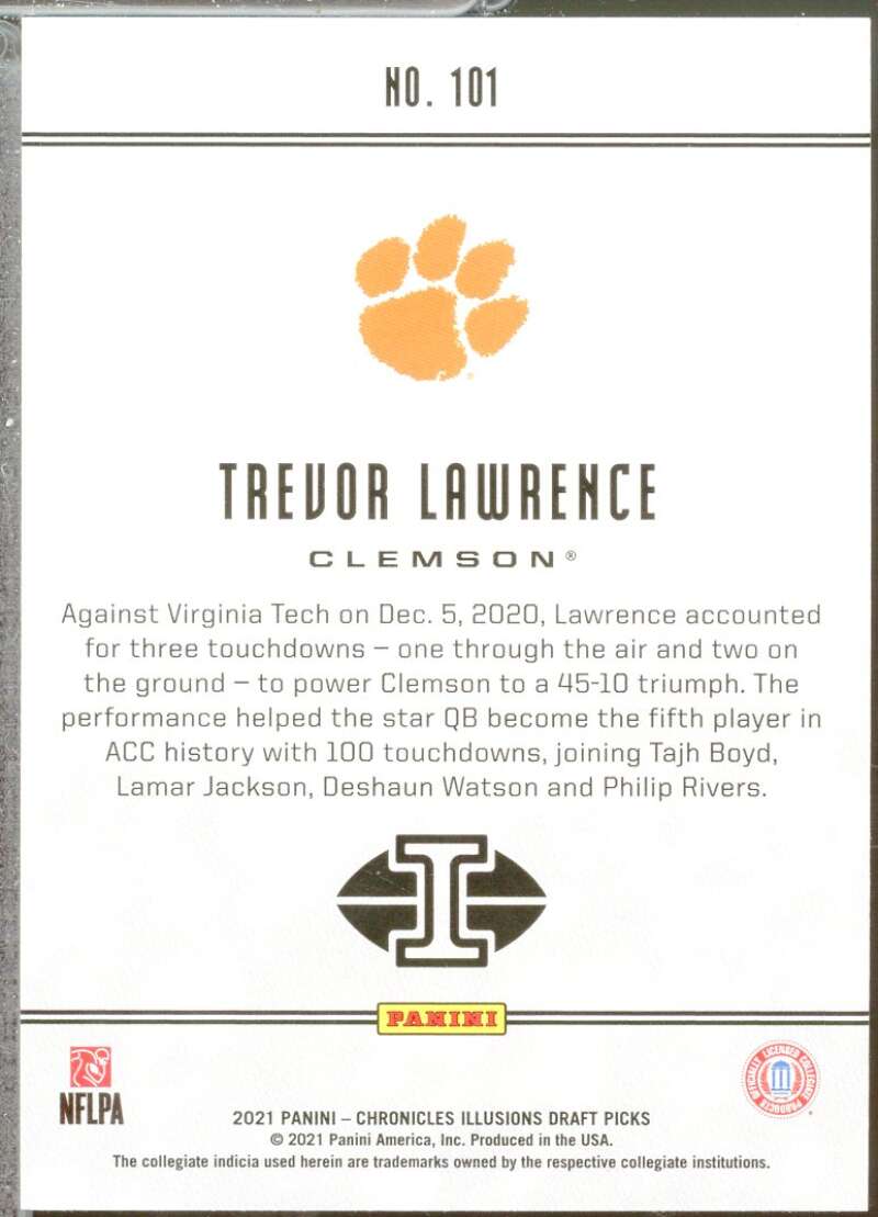 Trevor Lawrence Rookie Card 2021 Panini Chronicles Draft Picks Illusions #101  Image 2