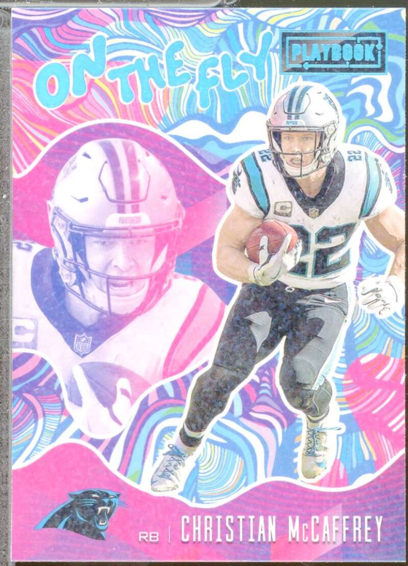Christian McCaffrey Card 2021 Panini Playbook On the Fly #20  Image 1