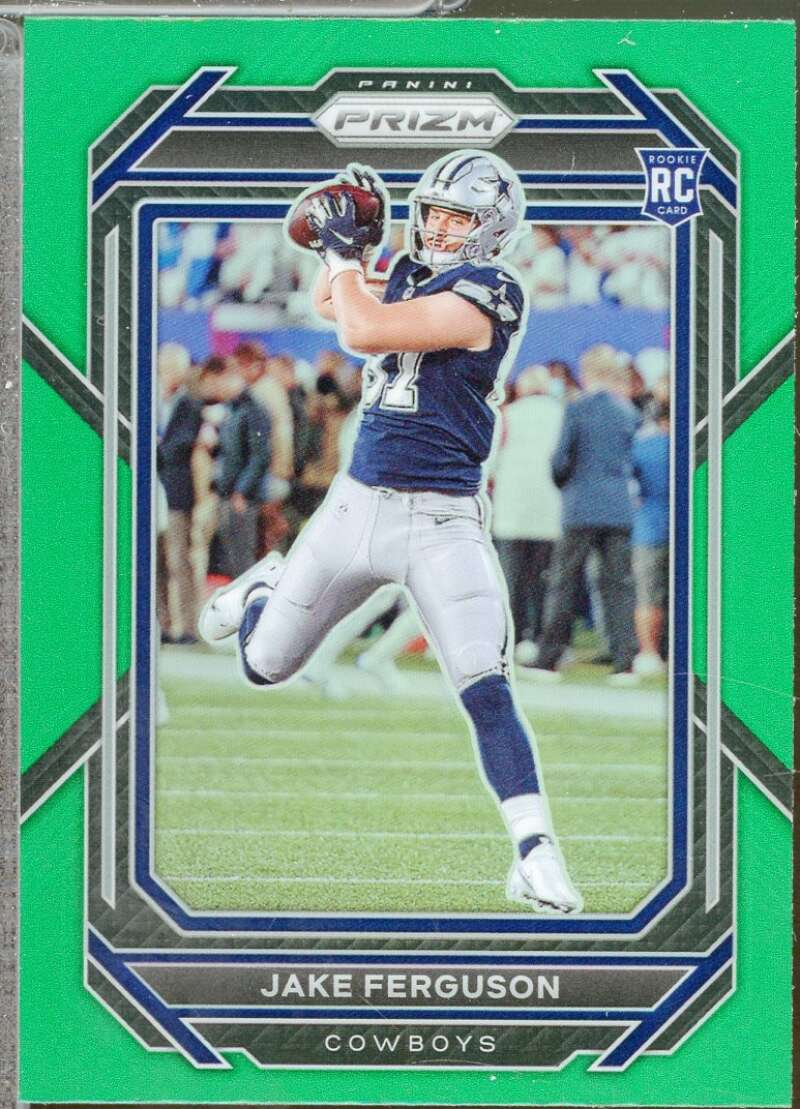 Jake Ferguson Rookie Card 2022 Panini Prizm Prizms Green #365  Image 1