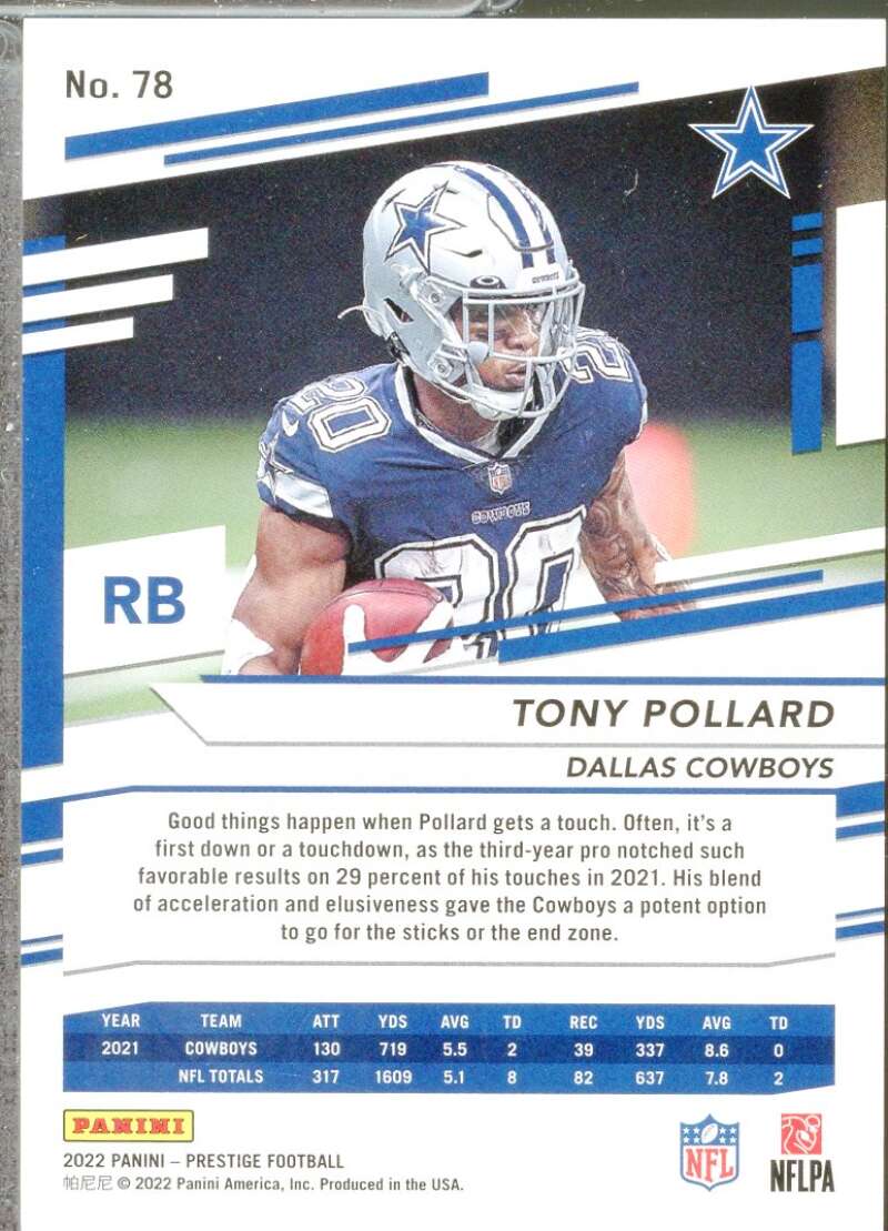 Tony Pollard Card 2022 Prestige Xtra Points Purple #78  Image 2