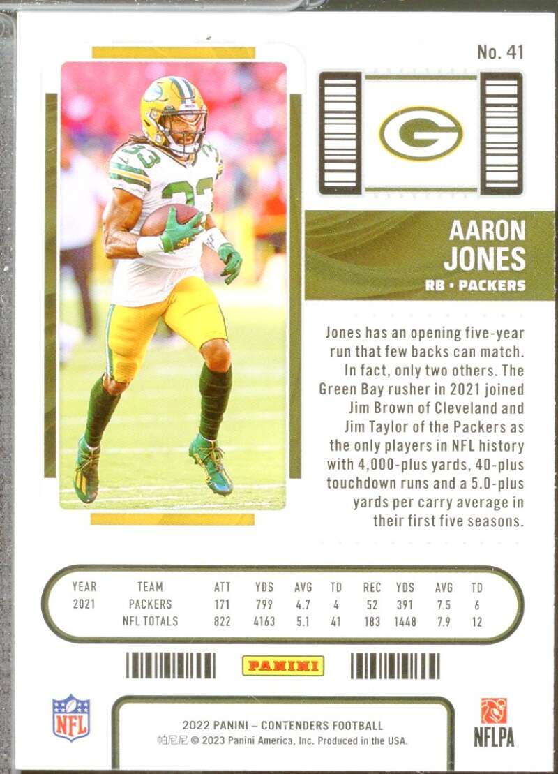 Aaron Jones Card 2022 Panini Contenders Stardust #41  Image 2