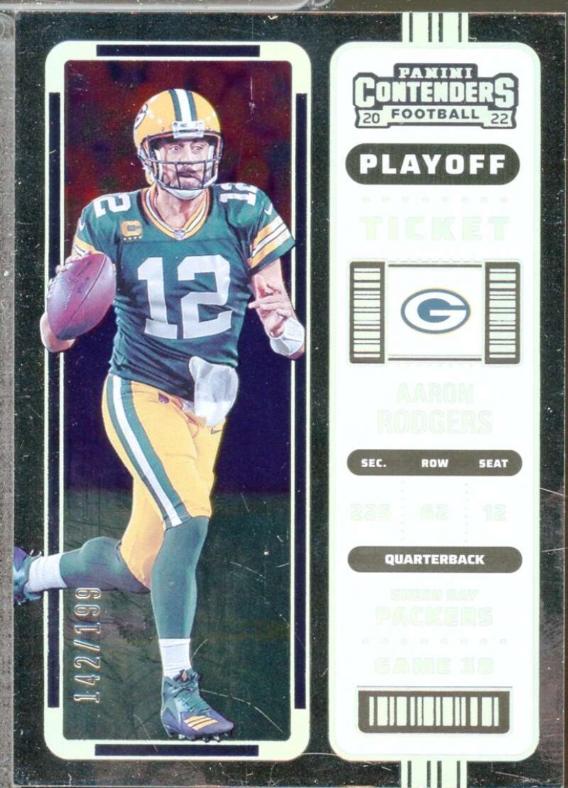 Aaron Rodgers Card 2022 Panini Contenders Playoff Ticket #40  Image 1