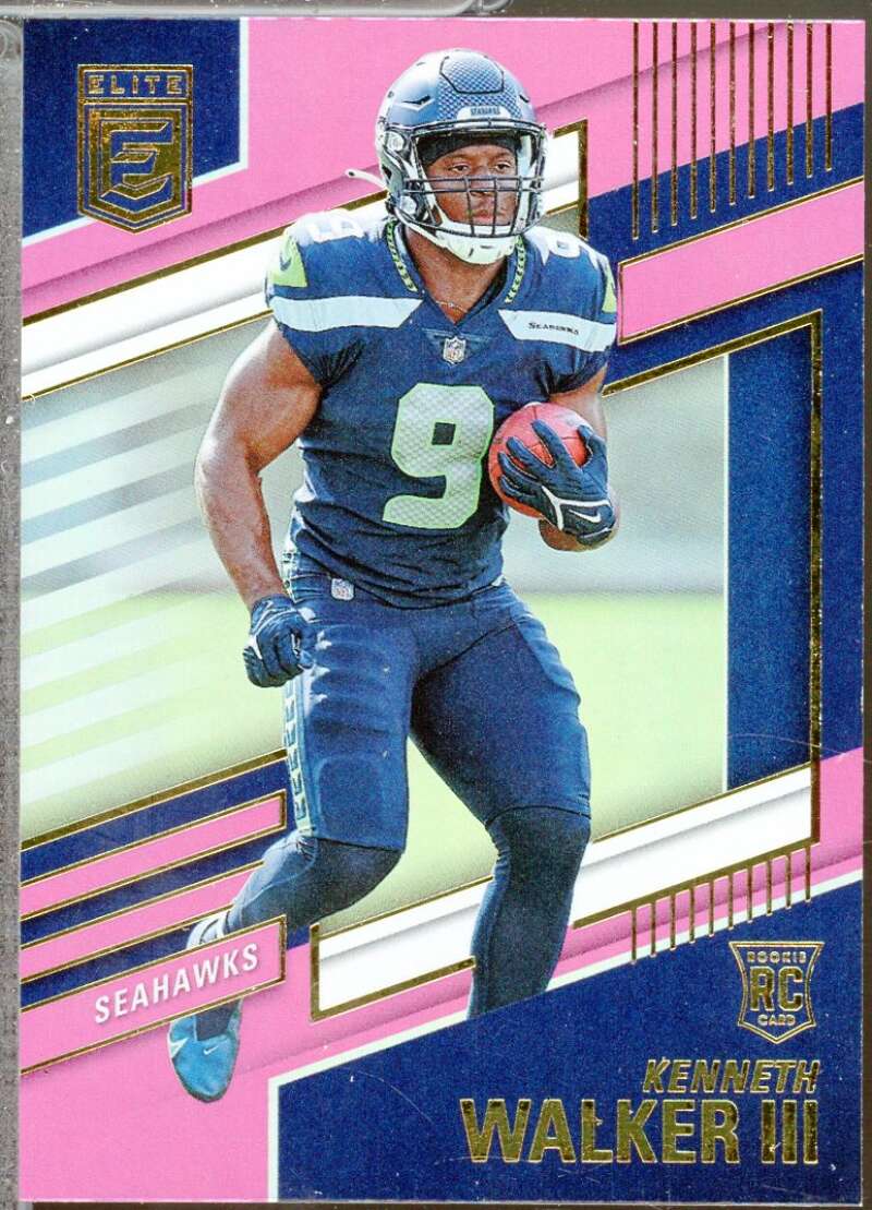 Kenneth Walker III Rookie Card 2022 Elite Pink #110  Image 1