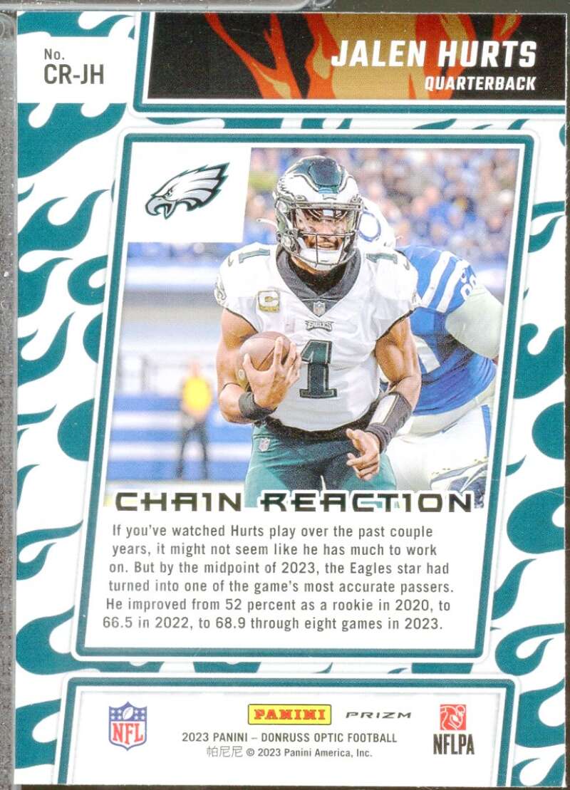 Jalen Hurts Card 2023 Donruss Optic Chain Reaction #2  Image 2