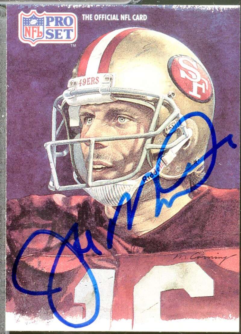 Joe Montana NFC Autopen Autograph Card 1991 Pro Set #387  Image 1