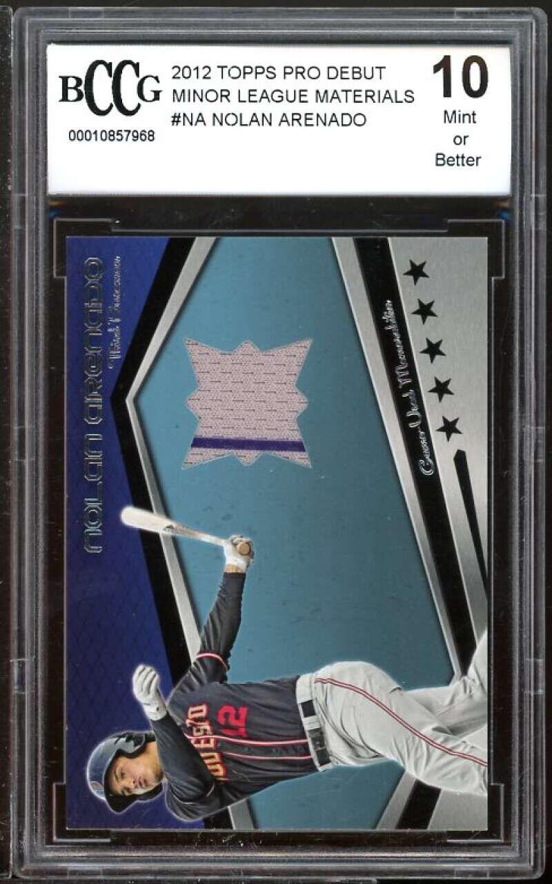 2012 Topps Pro Debut Materials Minors #NA Nolan Arenado Rookie BGS BCCG 10 Mint+ Image 1