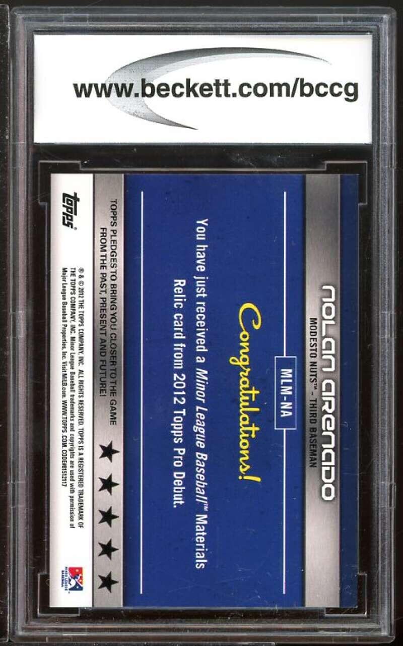 2012 Topps Pro Debut Materials Minors #NA Nolan Arenado Rookie BGS BCCG 10 Mint+ Image 2
