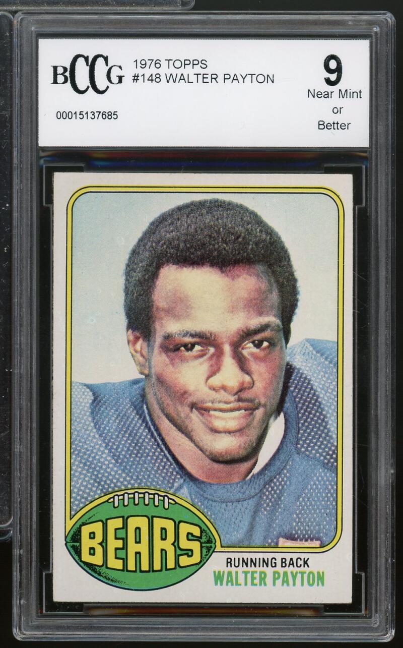 1976 Topps #148 Walter Payton Rookie Card BGS BCCG 9 Near Mint+ Image 1