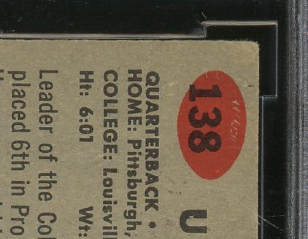 1957 Topps #138 John Unitas Rookie Card BGS BCCG 8 Excellent+ Image 8