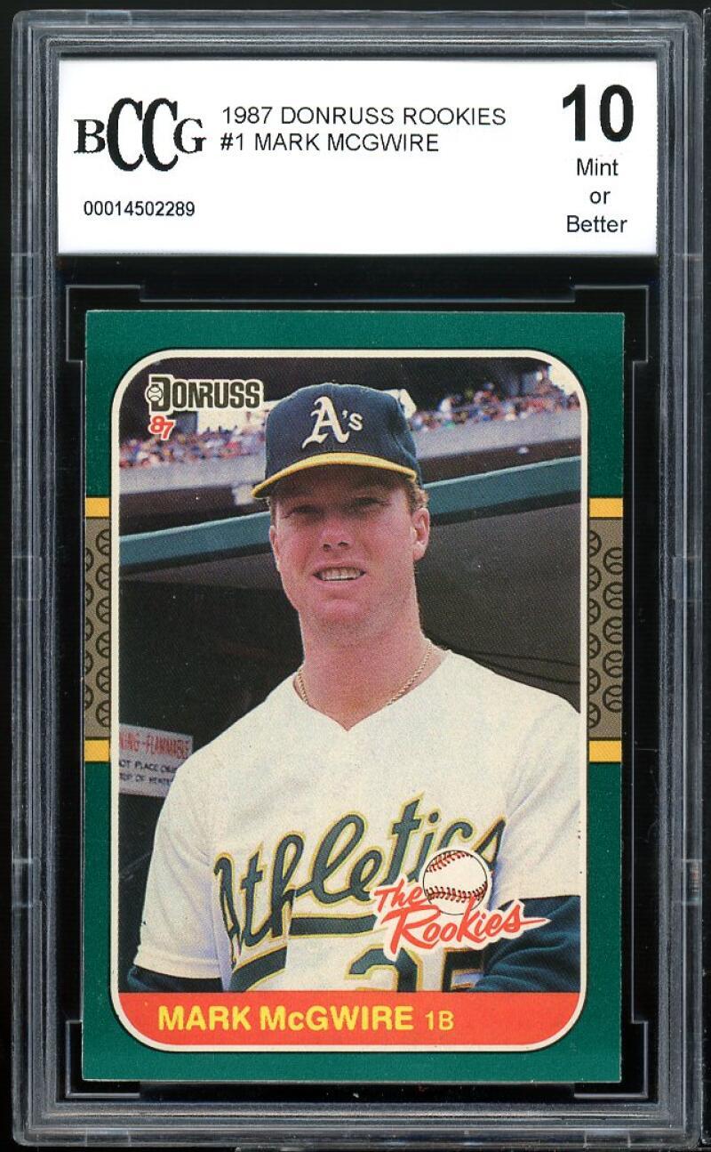 1987 Donruss The Rookies #1 Mark Mcgwire Rookie Card BGS BCCG 10 Mint+ Image 1