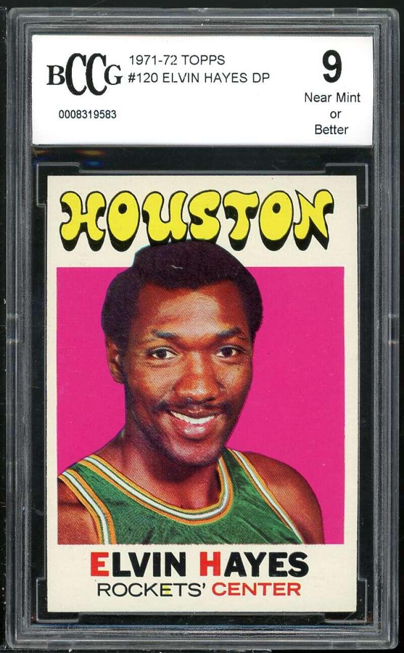 1971-72 Topps #120 Elvin Hayes Card BGS BCCG 9 Near Mint+ Image 1