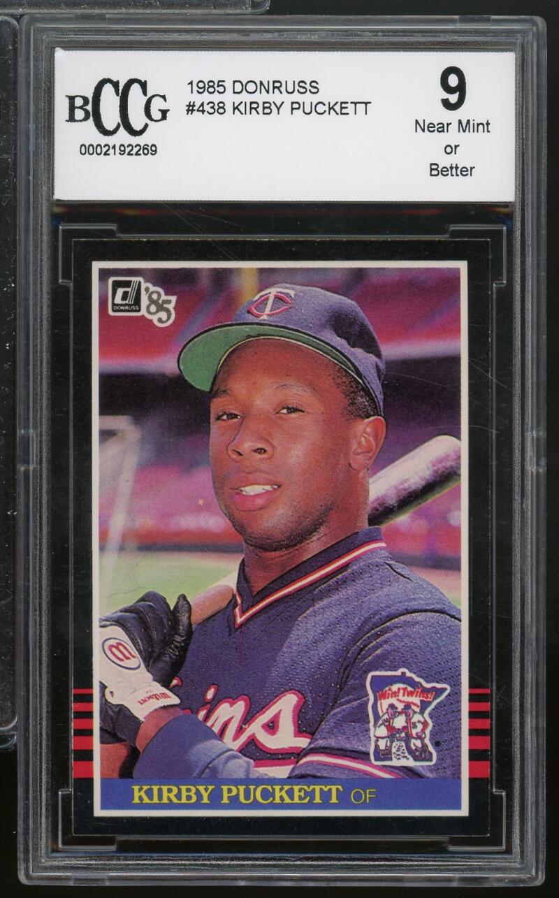 1985 Donruss #438 Kirby Puckett Rookie Card BGS BCCG 9 Near Mint+ Image 1