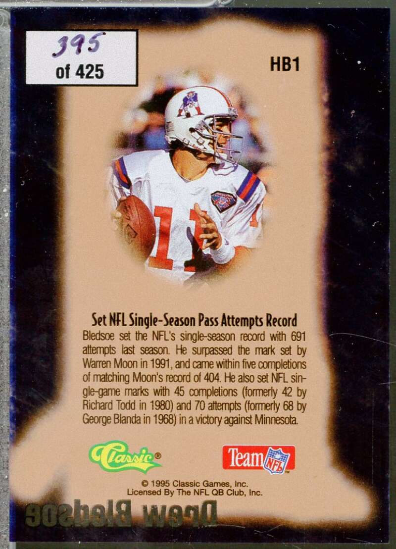 Drew Bledsoe Card 1995 Pro Line Record Breakers #HB1  Image 2