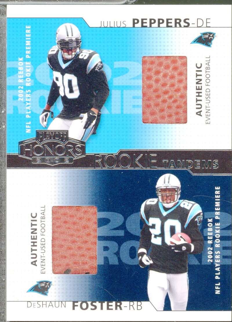 DeShaun Foster/Julius Peppers 2002 Playoff Honors Rookie Tandems/Quads #RT7  Image 1