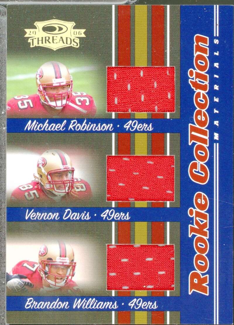 Robinson/Davis/Williams 2006 Donruss Threads Rookie Collection JSY Triple #2  Image 1