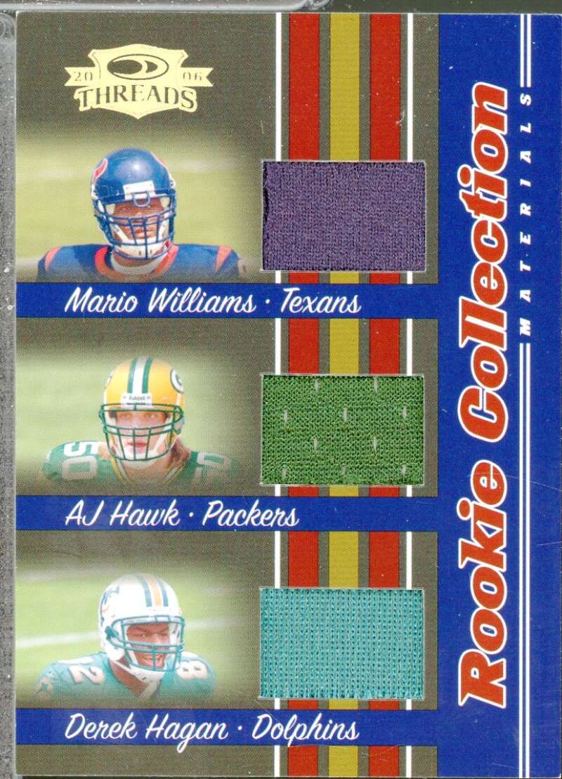 Williams/Hawk/Hagan 2006 Donruss Threads Rookie Collection Materials Triple #10  Image 1