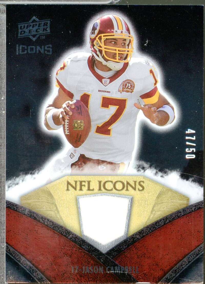 Jason Campbell Card 2008 Upper Deck Icons NFL Icons Jersey Gold #NFL25  Image 1