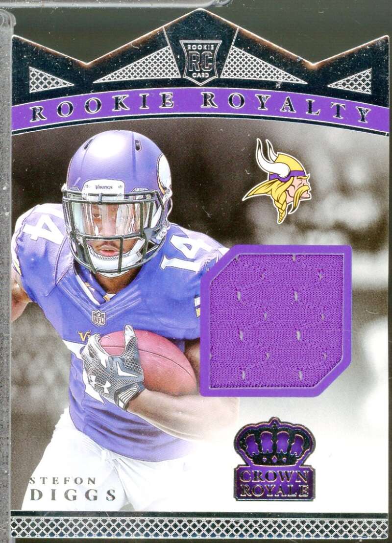 Stefon Diggs Card 2015 Crown Royale Rookie Royalty Materials #RRMSD  Image 1