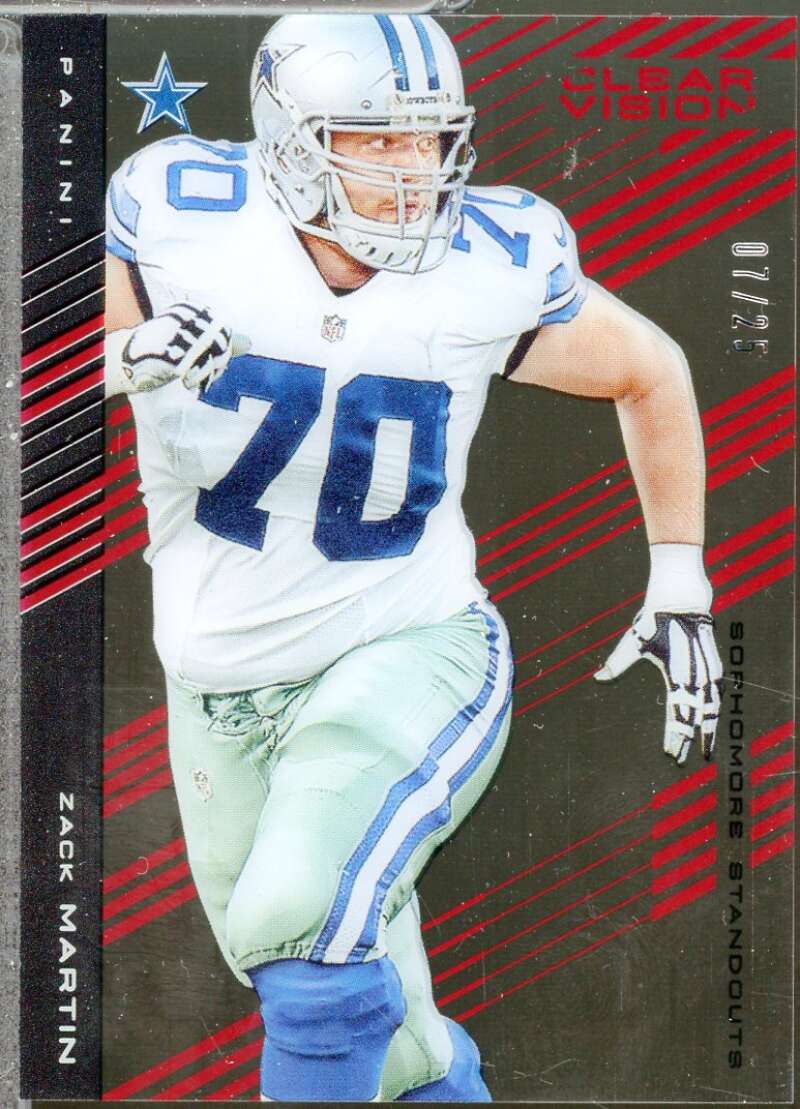 Zack Martin SS Card 2015 Panini Clear Vision Red (7/25) #68  Image 1
