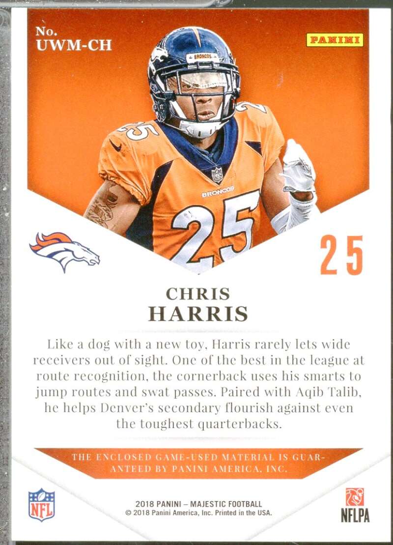 Chris Harris Jr. Card 2018 Panini Majestic Unsung Warriors Materials #7  Image 2