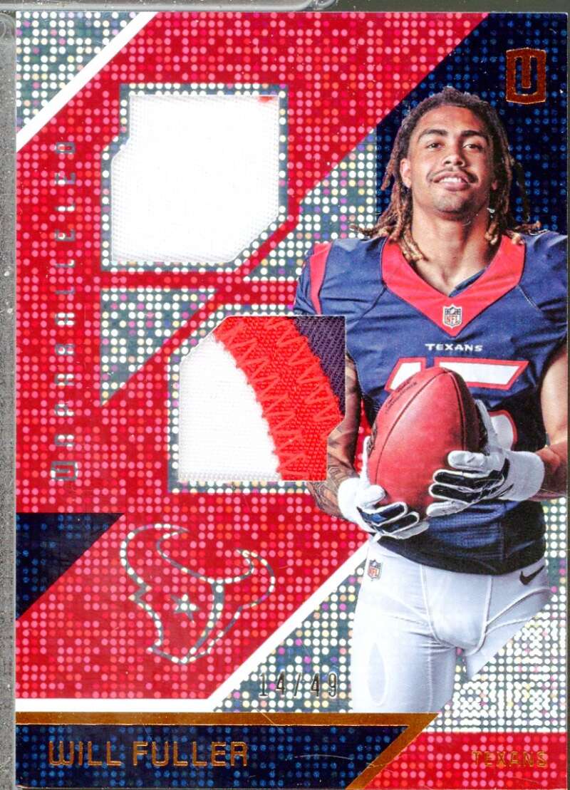 Will Fuller Card 2016 Panini Unparalleled Rookie Jerseys Dual Prime #6  Image 1
