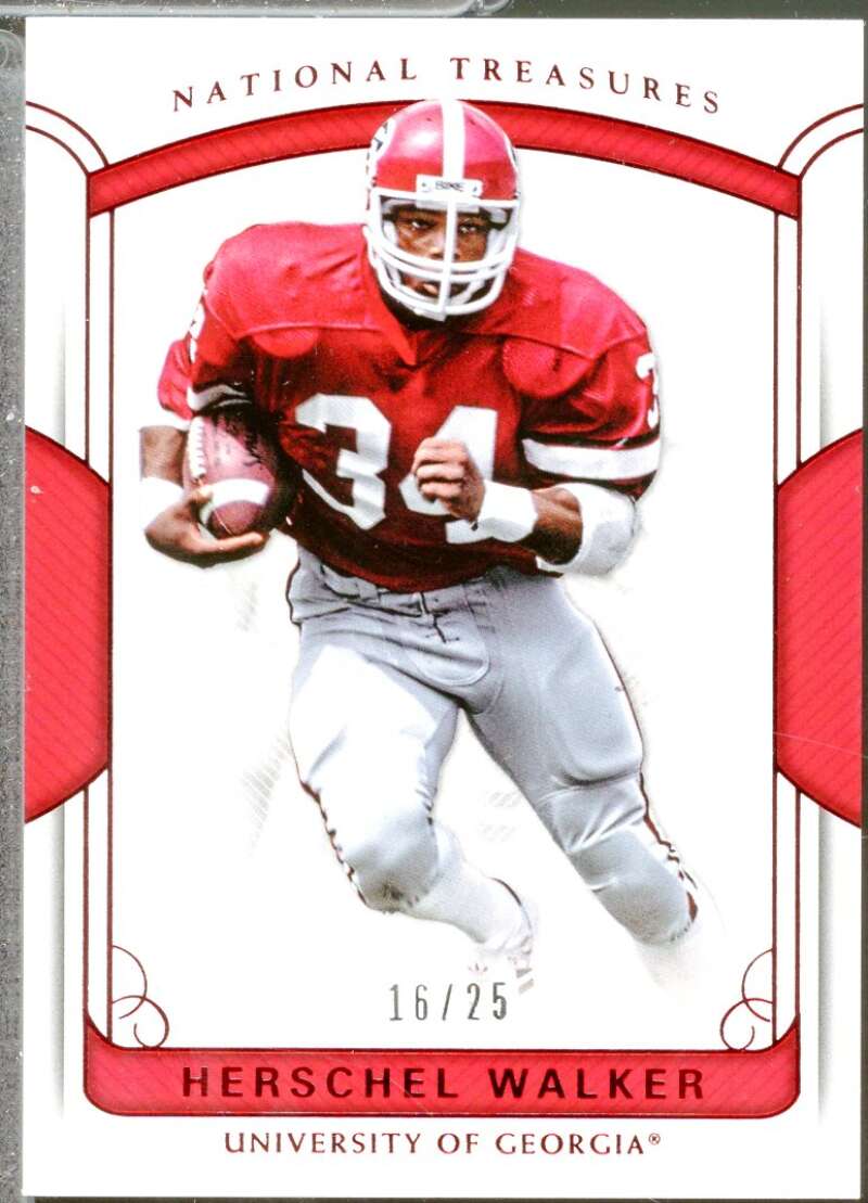 Herschel Walker Card 2018 Panini National Treasures Collegiate Red (16/25) #13  Image 1
