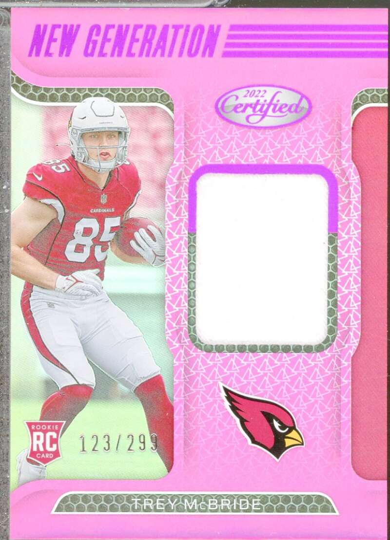 Trey McBride Rookie Card 2022 Certified New Generation Jerseys Mirror Pink #34  Image 1
