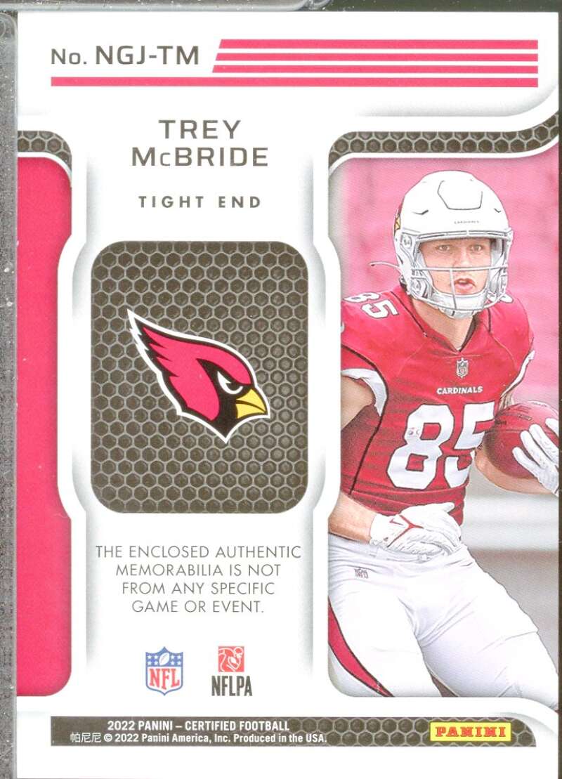 Trey McBride Rookie Card 2022 Certified New Generation Jerseys Mirror Pink #34  Image 2
