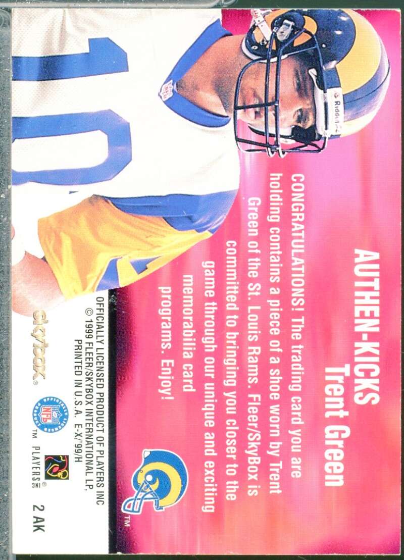 Trent Green Card 1999 E-X Century Authen-Kicks #2AK  Image 2