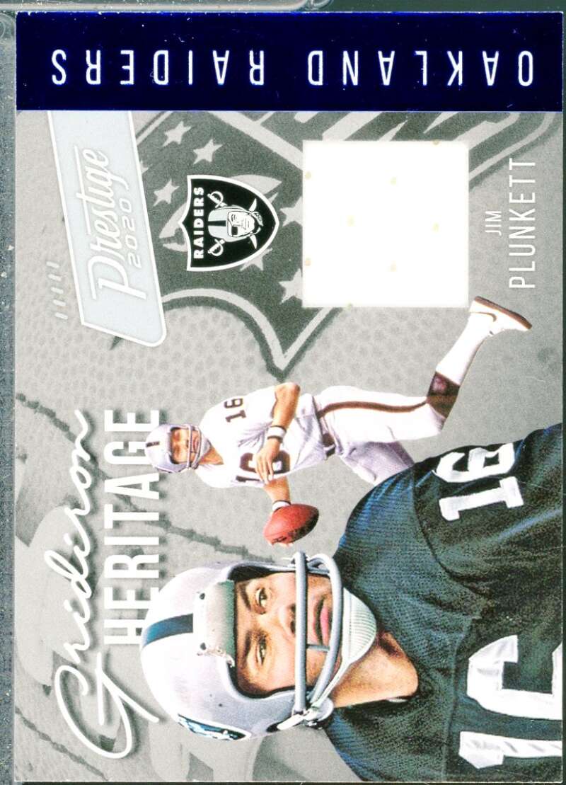 Jim Plunkett Card 2020 Prestige Gridiron Heritage Jerseys Xtra Points Blue #8  Image 1