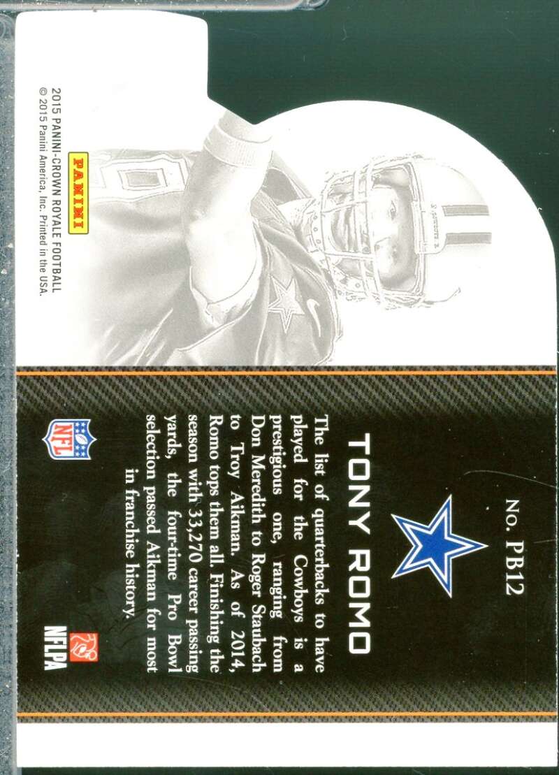 Tony Romo Card 2015 Crown Royale Pro Bowl Green #PB12  Image 2