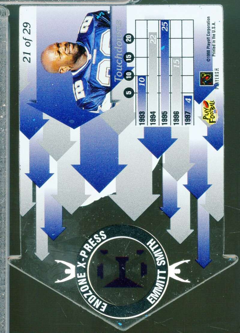 Emmitt Smith Card 1998 Playoff Momentum Endzone X-press #21  Image 2