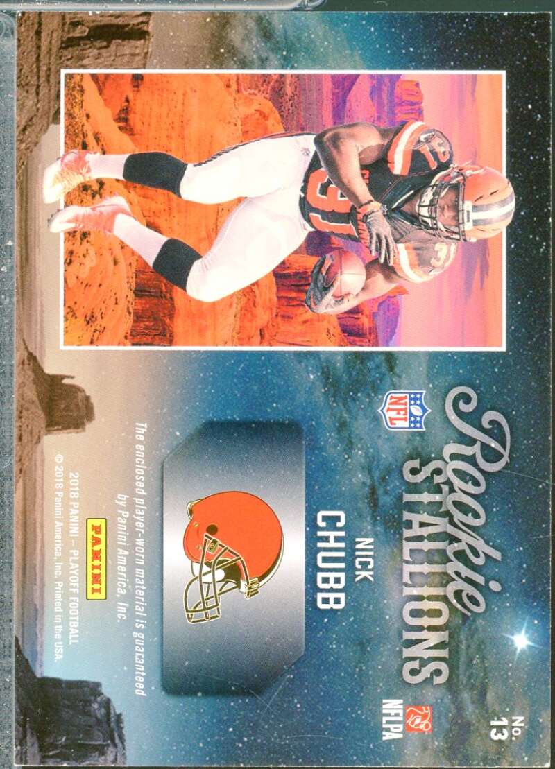 Nick Chubb Card 2018 Playoff Rookie Stallions Jerseys #13  Image 2