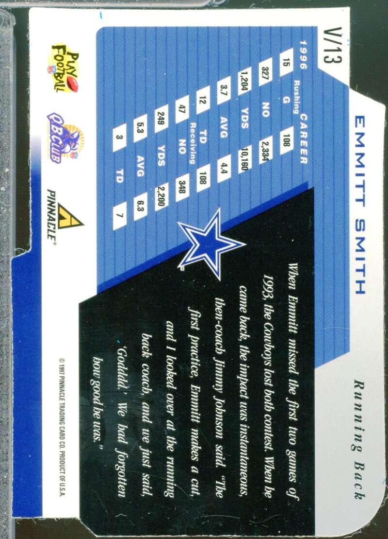Emmitt Smith Card 1997 Pinnacle Inscriptions V2 #V13  Image 2