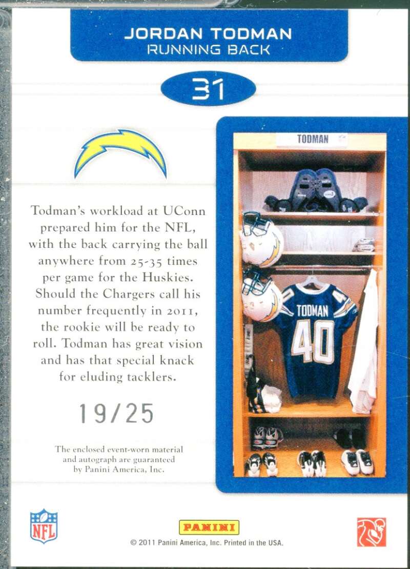 Jordan Todman 2011 Rookies Stars Dress Success Jerseys Autographs (19/25) #31  Image 2