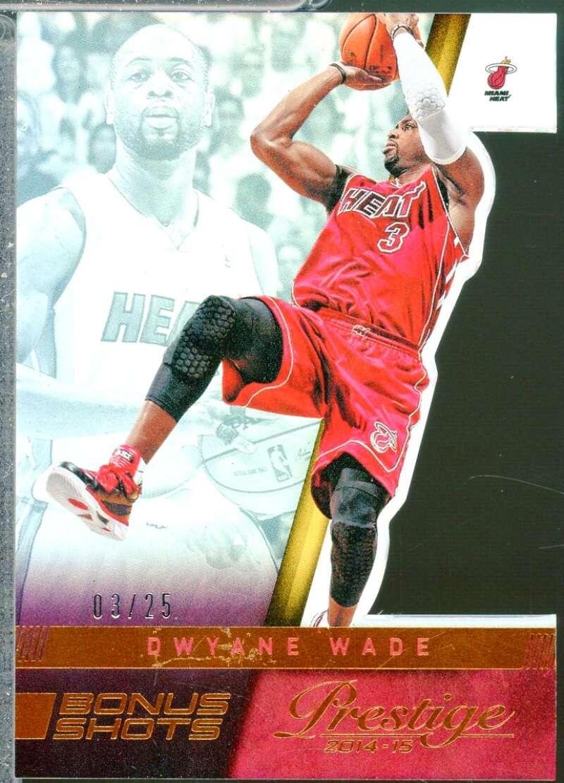 Dwyane Wade Card 2014-15 Prestige Bonus Shots Orange Die Cuts (3/25) #158  Image 1
